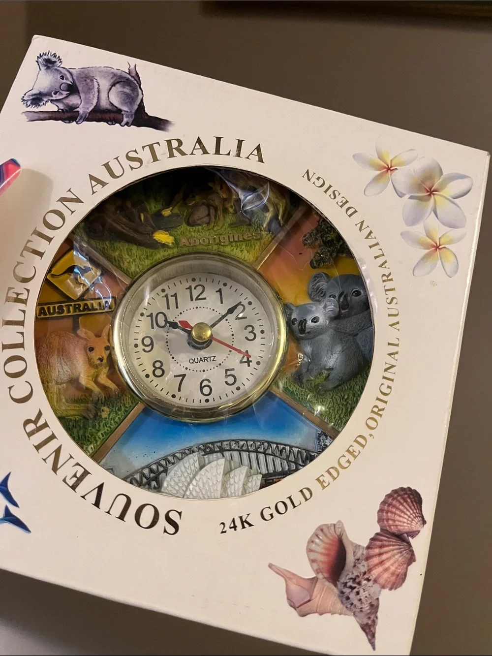 Multicolor Australian Souvenir Wall Clock - Animal Panel Design